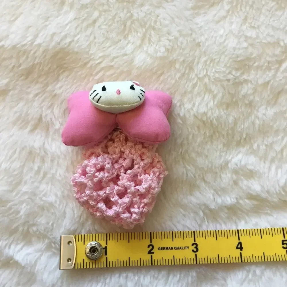 Vintage-Hello Kitty Pink Crochet Wrap Hair Clip Set